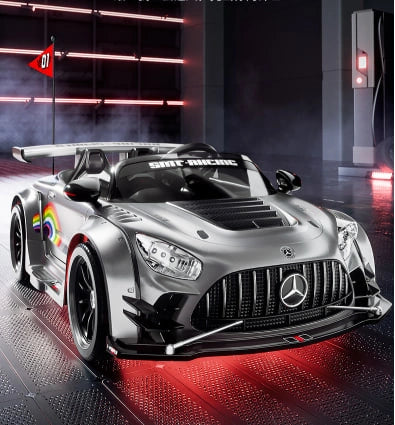 24V 2-Seater Mercedes-Benz AMG GT Kids Electric Drift Car with RC, App Control & Bluetooth