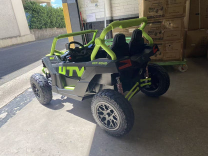 Upgraded UTV 4WD Off-Road 24 V Two-seater – Upgraded New high-powered Quiet Motors, Air Rubber Wheels