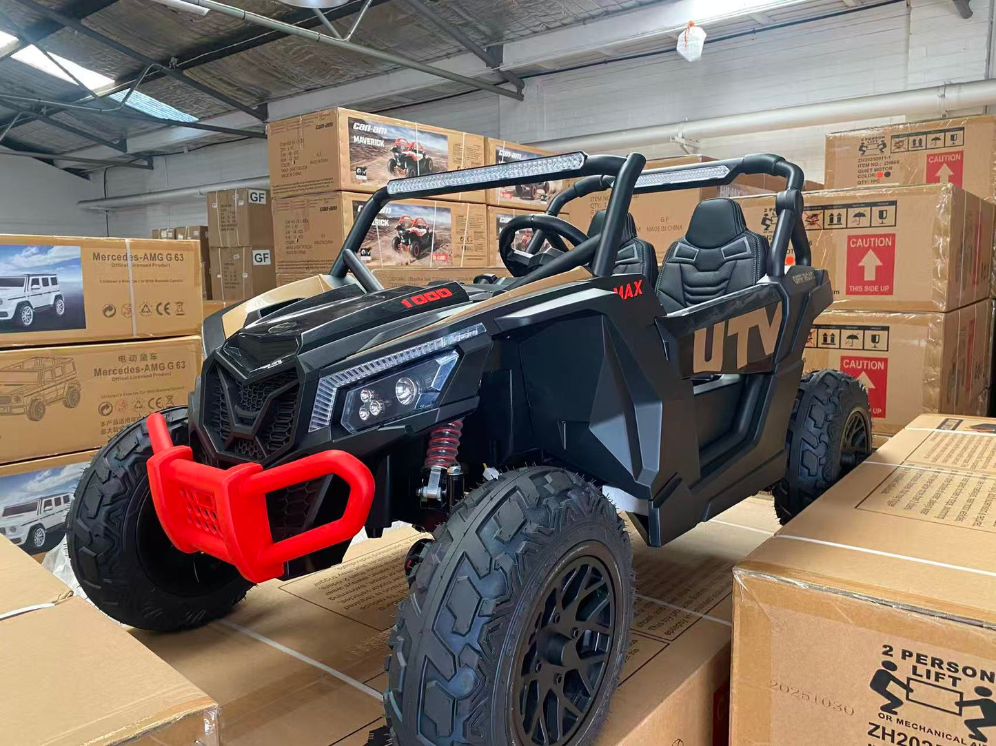 Upgraded UTV 4WD Off-Road 24 V Two-seater – Upgraded New high-powered Quiet Motors, Air Rubber Wheels