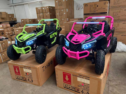 Upgraded UTV 4WD Off-Road 24 V Two-seater – Upgraded New high-powered Quiet Motors, Air Rubber Wheels
