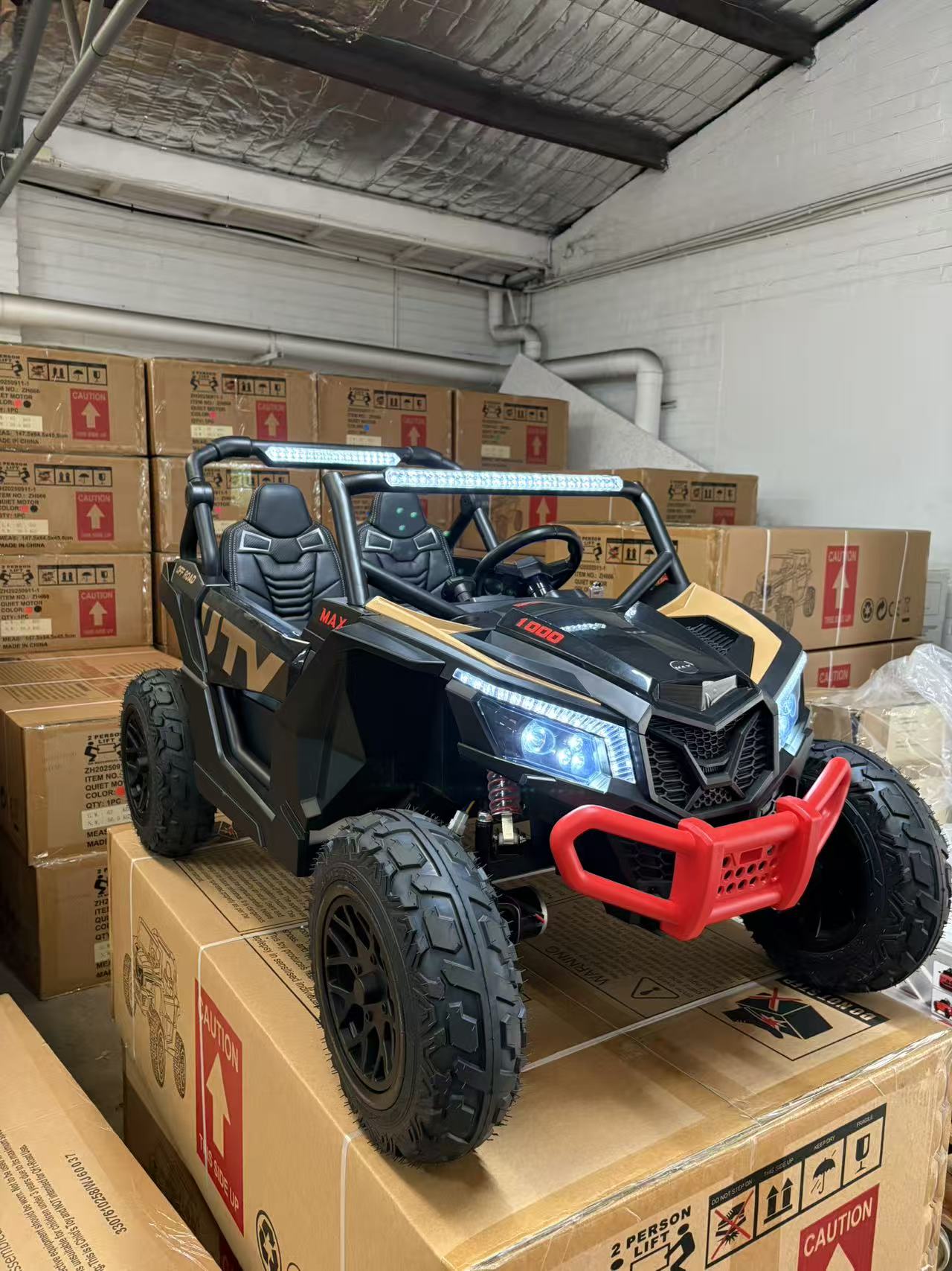 Upgraded UTV 4WD Off-Road 24 V Two-seater – Upgraded New high-powered Quiet Motors, Air Rubber Wheels