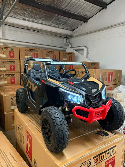 Upgraded UTV 4WD Off-Road 24 V Two-seater – Upgraded New high-powered Quiet Motors, Air Rubber Wheels