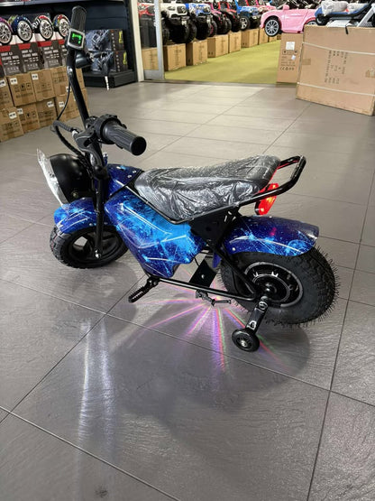 Electric Rechargeable Bike 36 Volt with brushless Motor 350 Watts, Air Rubber Wheels, optional training wheels