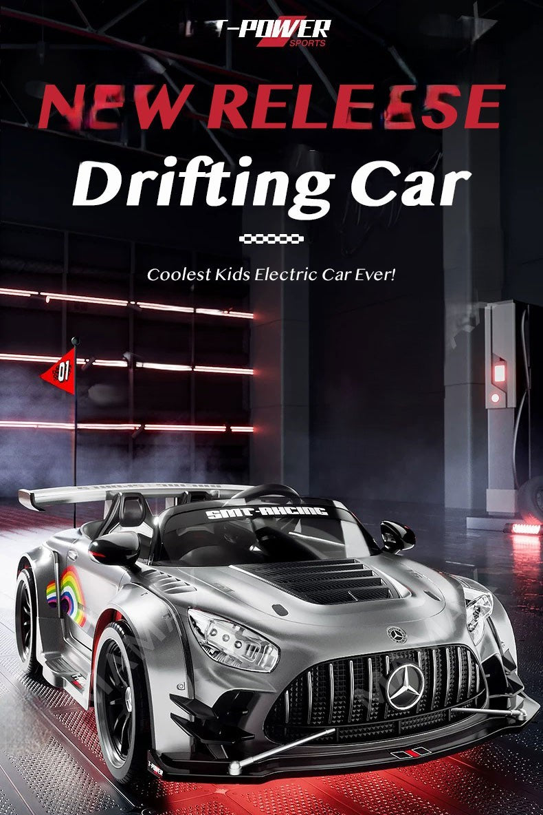 24V 2-Seater Mercedes-Benz AMG GT Kids Electric Drift Car with RC, App Control & Bluetooth
