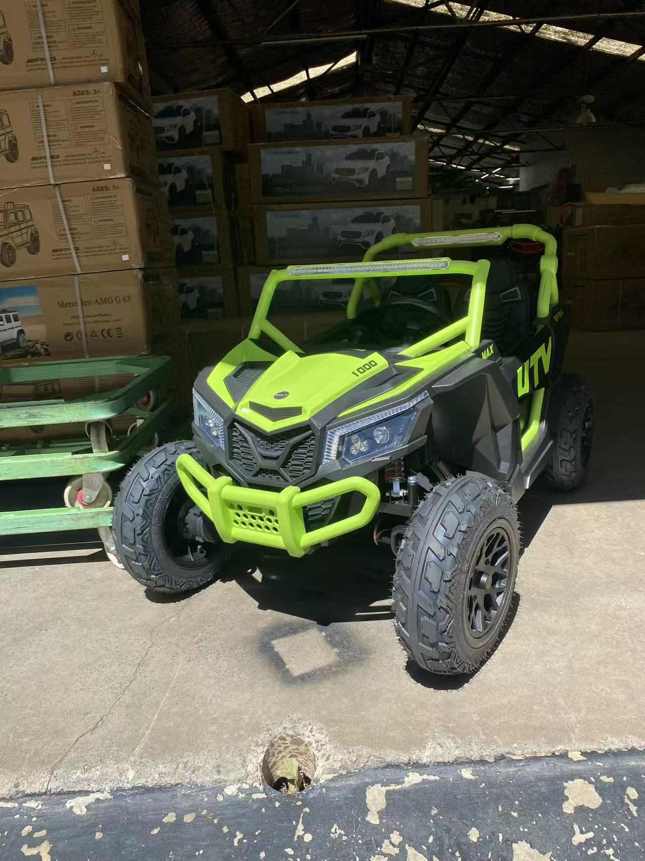 Upgraded UTV 4WD Off-Road 24 V Two-seater – Upgraded New high-powered Quiet Motors, Air Rubber Wheels