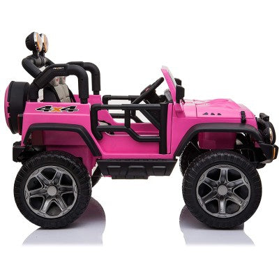 24V Thunder 2-Seater Kids Ride-On Jeep – 4×24 Motors, Remote Control & EVA Wheels-White,Black,Pink