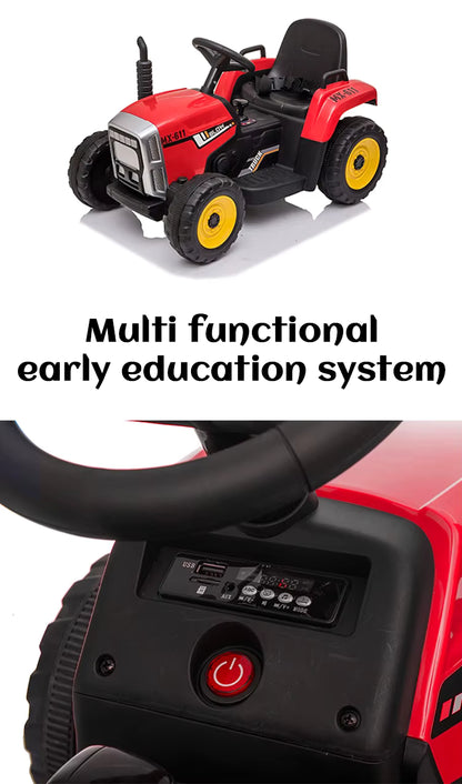 Kids Electric Tractor with Trailer – 12V with 2 Motors, Bluetooth & Remote Control