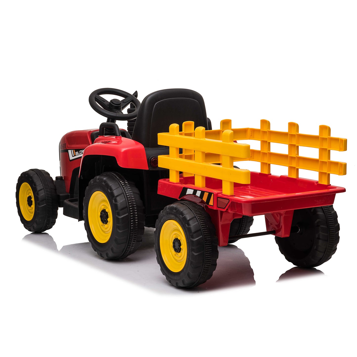 Kids Electric Tractor with Trailer – 12V with 2 Motors, Bluetooth & Remote Control