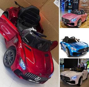 Mercedes Benz with remote and Leather seat, amazing colors, Red, White, Black, Pink, Blue